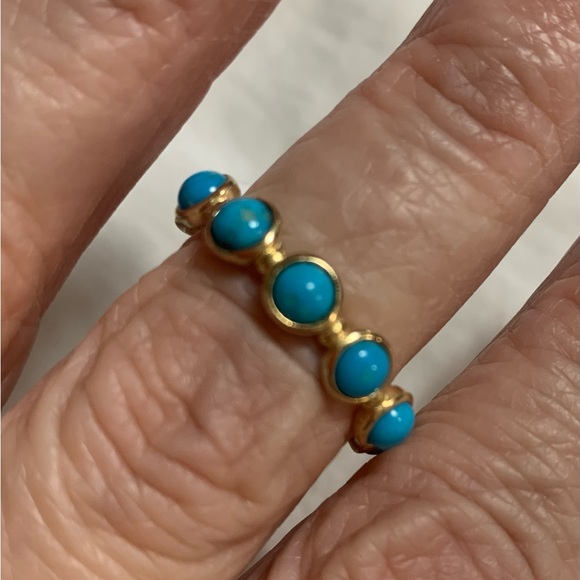 NWT JTV Turquoise 18K Gold Over Silver Ring - Picture 2 of 7